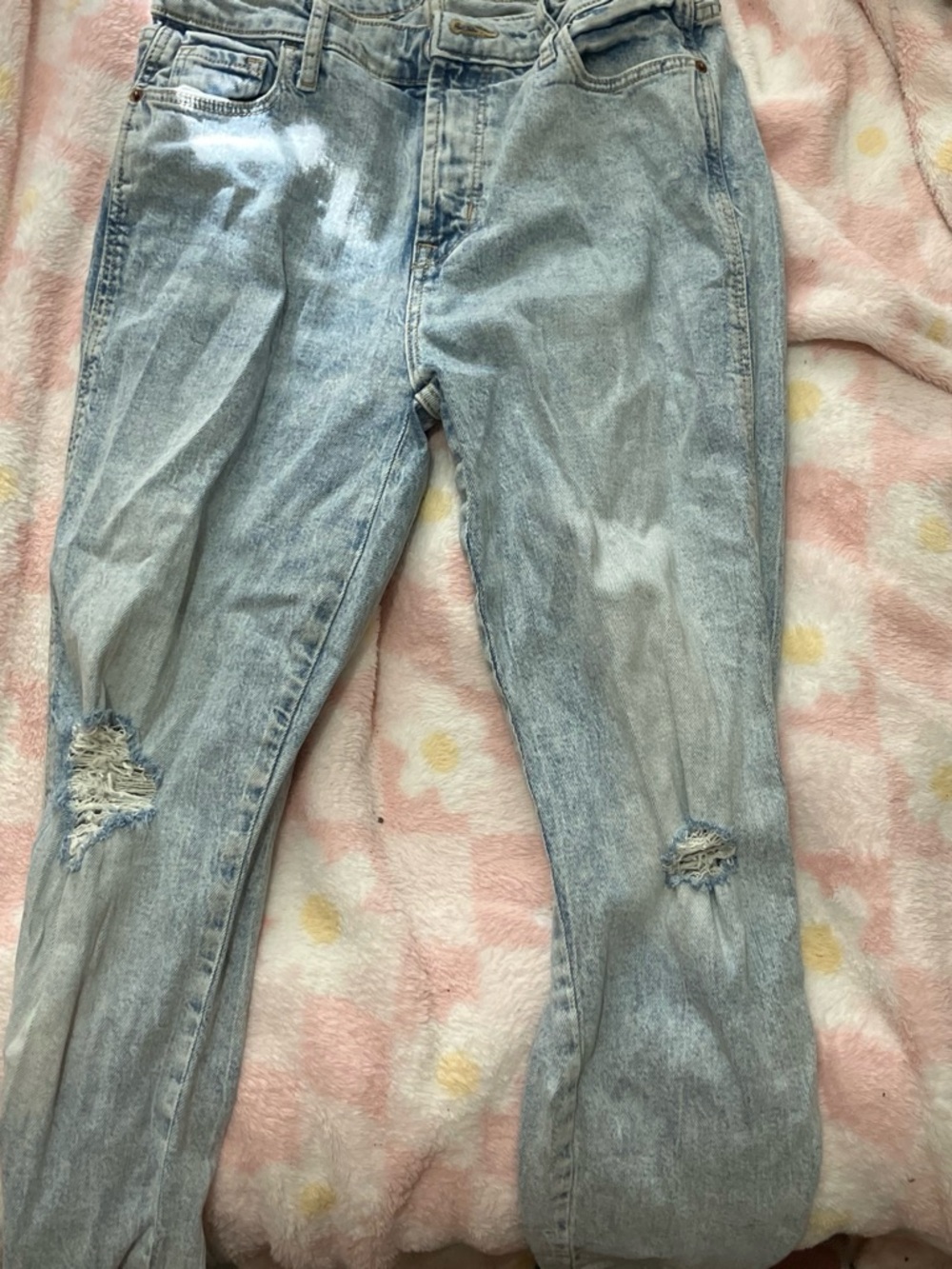 Old Navy Light Blue Distressed Boyfriend Jeans